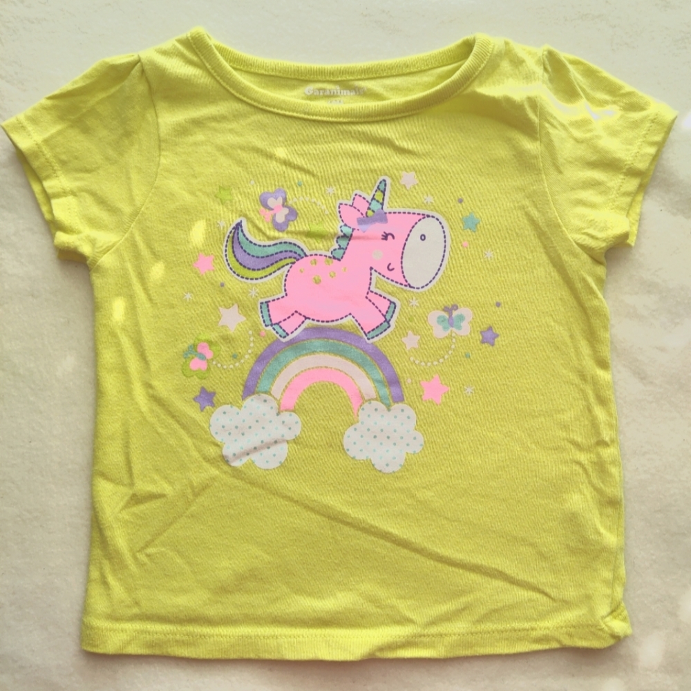 Yellowed Green Unicorn Tee Shirt Size 18 Months